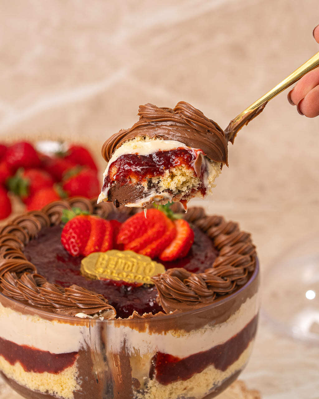 Taça Sobremesa Mousses de Chocolates e Morango - Imagem 2